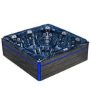 Hydrosan Garten-Whirlpool-Badewanne Spa748 Blaue Welle Gehäuse Graue Platte F22 230x230 cm