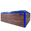Hydrosan Garten-Whirlpool-Badewanne 748 Blau Ozeanwelle Braun Abdeckung F21 230x230 cm