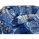 Hydrosan Garten-Whirlpool-Badewanne 748 Blaue Ozeanwelle Graue Holzabdeckung F24 230x230 cm