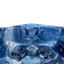 Hydrosan Garten-Whirlpool-Badewanne 748 Blaue Ozeanwelle Graue Holzabdeckung F24 230x230 cm