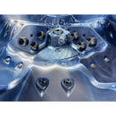 Hydrosan Garten-Whirlpool-Badewanne 748 Blaue Ozeanwelle Graue Holzabdeckung F24 230x230 cm