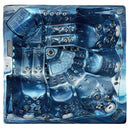 Hydrosan Garten-Whirlpool-Badewanne 748 Blaue Ozeanwelle Graue Holzabdeckung F24 230x230 cm