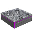 Hydrosan Garten-Whirlpool-Badewanne SPA748 ODYSSEY Graue Holzverkleidung F24 230x230 cm