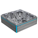 Hydrosan Garten-Whirlpool-Badewanne Spa748 Odyssey Graue Holzverkleidung F27 230x230 cm