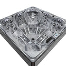 Hydrosan Garten-Whirlpool-Badewanne Spa748 Odyssey Graue Holzverkleidung F27 230x230 cm