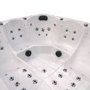 Hydrosan Garten-Whirlpool-Badewanne SPA750, Gehäuse aus weißem Marmor und Anthrazit, 200 x 200 cm