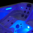 Hydrosan Garten-Whirlpool-Badewanne SPA751, Gehäuse aus weißem Marmor und Anthrazit, 210 x 210 cm