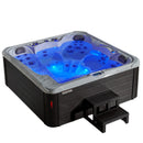 Hydrosan Garten-Whirlpool-Badewanne SPA751, Gehäuse aus weißem Marmor und Anthrazit, 210 x 210 cm