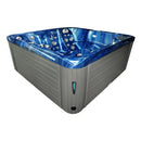 Hydrosan Garten-Whirlpool-Badewanne Spa751 Blaue Welle Graues Gehäuse 210x210 cm