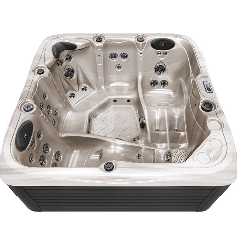 Hydrosan Garten-Whirlpool-Badewanne SPA752 Cappuccino Anthrazit Gehäuse 200x200 cm