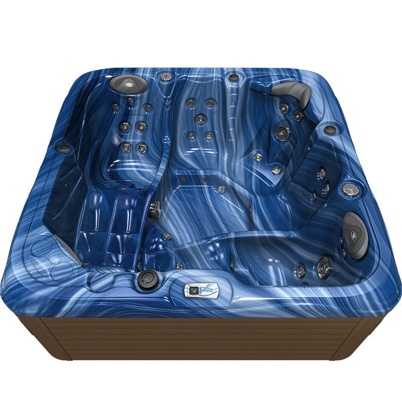 Hydrosan Garten-Whirlpool-Badewanne Spa752 Blaue Welle Kaffeegehäuse 200x200 cm
