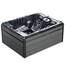 Hydrosan Garten-Whirlpool-Badewanne 754 Schwarzes Wellengehäuse Graue Platte F24
