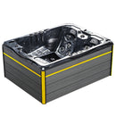 Hydrosan Garten-Whirlpool-Badewanne 754 Schwarzes Wellengehäuse Graue Platte F24