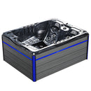 Hydrosan Garten-Whirlpool-Badewanne 754 Schwarzes Wellengehäuse Graue Platte F24