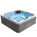 Hydrosan Garten-Whirlpool-Badewanne SPA755 Weiß-Perlgraue Holzverkleidung F24 230 x 230 cm