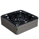 Hydrosan Garten-Whirlpool-Badewanne Spa755 Schwarzes Wellengehäuse Graue Platte F24 230x230 cm