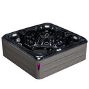 Hydrosan Garten-Whirlpool-Badewanne Spa755 Schwarzes Wellengehäuse Graue Platte F24 230x230 cm