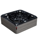 Hydrosan Garten-Whirlpool-Badewanne Spa755 Schwarzes Wellengehäuse Graue Platte F24 230x230 cm