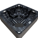 Hydrosan Garten-Whirlpool-Badewanne Spa755 Schwarzes Wellengehäuse Graue Platte F24 230x230 cm