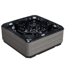 Hydrosan Garten-Whirlpool-Badewanne Spa755 Schwarzes Wellengehäuse Graue Platte F24 230x230 cm
