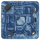 Hydrosan Garten-Whirlpool-Badewanne Spa755 Blaue Welle Gehäuse Graue Platte F22 230x230 cm