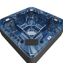 Hydrosan Garten-Whirlpool-Badewanne Spa755 Blaue Welle Gehäuse Graue Platte F22 230x230 cm