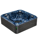 Hydrosan Garten-Whirlpool-Badewanne Spa755 Blaue Welle Gehäuse Graue Platte F22 230x230 cm
