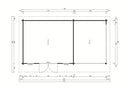 Fjordholz Gartenhaus Modell Jacob 44 C mit Seitendach