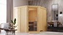 Karibu Innensauna "Sauna Marla 2" 5 Personen 9 kW Bio-Kombi Ofen + Steuergerät HUUM WIFI