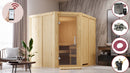 Karibu Innensauna "Sauna Marla 2" 5 Personen 9 kW Bio-Kombi Ofen + Steuergerät HUUM WIFI