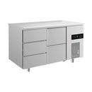 Kühltisch -2 bis +8°C 1400x700x850mm mit 1x zwei Schubladen und 1x drei Schubladen