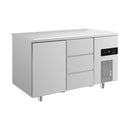 Kühltisch -2 bis +8°C 1400x700x850mm mit 1x Tür und 1x drei Schubladen
