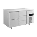 Kühltisch -2 bis +8°C 1400x700x850mm mit 1x zwei Schubladen und 1x drei Schubladen