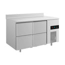 Kühltisch -2 bis +8°C 1400x700x850mm mit 2x zwei Schubladen u. Aufkantung