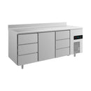 Kühltisch -2 bis +8°C 1865x700x850mm mit 1x Tür und 2x drei Schubladen u. Aufkantung