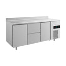 Kühltisch -2 bis +8°C 1865x700x850mm mit 2x Türen und 1x zwei Schubladen u. Aufkantung