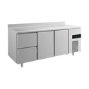 Kühltisch -2 bis +8°C 1865x700x850mm mit 2x Türen und 1x zwei Schubladen u. Aufkantung