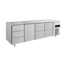 Kühltisch -2 bis +8°C 2330x700x850mm mit 1x Tür, 2x zwei Schubladen und 1x 3 Schubladen