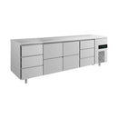 Kühltisch -2 bis +8°C 2330x700x850mm mit 2x zwei Schubladen und 2x drei Schubladen