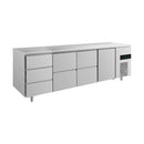 Kühltisch -2 bis +8°C 2330x700x850mm mit 1x Tür, 2x zwei Schubladen und 1x 3 Schubladen