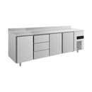 Kühltisch -2 bis +8°C 2330x700x850mm mit 3x Türen und 1x drei Schubladen u. Aufkantung