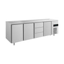 Kühltisch -2 bis +8°C 2330x700x850mm mit 3x Türen und 1x drei Schubladen