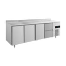 Kühltisch -2 bis +8°C 2330x700x850mm mit 3x Türen und 1x zwei Schubladen u. Aufkantung