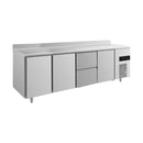 Kühltisch -2 bis +8°C 2330x700x850mm mit 3x Türen und 1x zwei Schubladen u. Aufkantung