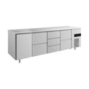 Kühltisch -2 bis +8°C 2330x700x850mm mit 1x Tür, 2x zwei Schubladen und 1x 3 Schubladen