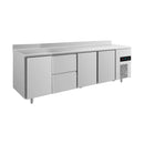 Kühltisch -2 bis +8°C 2330x700x850mm mit 3x Türen und 1x zwei Schubladen u. Aufkantung