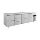 Kühltisch -2 bis +8°C 2330x700x850mm mit 3x zwei Schubladen und 1x drei Schubladen