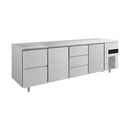 Kühltisch -2 bis +8°C 2330x700x850mm mit 2x Türen, 1x zwei Schubladen und 1x 3 Schubladen