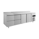 Kühltisch -2 bis +8°C 2330x700x850mm mit 2x Türen und 2x zwei Schubladen u. Aufkantung