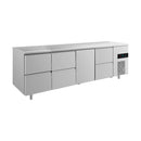 Kühltisch -2 bis +8°C 2330x700x850mm mit 1x Tür und 3x zwei Schubladen